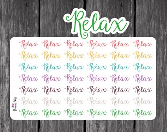 Relax Planner Stickers - Erin Condren, Kikki K, Filofax, Plum Paper, ECLP, Limelife, Rest, Weekend, Day Off