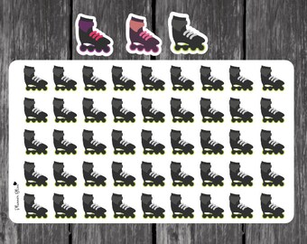 Roller Blade Planner Stickers - Erin Condren, Kikki K, Filofax, Plum Paper, ECLP, Blading, Skates, Skating, Fitness Stickers, Skate Lesson