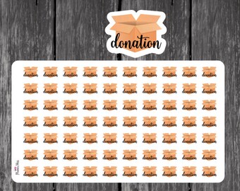 Donation Planner Stickers For Erin Condren, Kikki K, Filofax, Plum Paper, Box, Donate, Cleaning Stickers