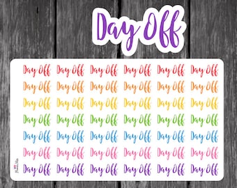 Day Off Planner Stickers - For Erin Condren, Kikki K, Filofax, Plum Paper, Work Stickers, Relax, Rest Day