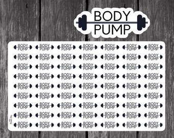 Body Pump Planner Stickers - Erin Condren, Kikki K, Filofax, Plum Paper, Limelife, Workout, Class, Gym, Exercise, Weights