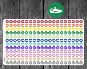 Mini Run Planner Stickers - Erin Condren, Kikki K, Filofax, Plum Paper, Gym, Work Out, Exercise, Run, Fitness, Mini Sneakers