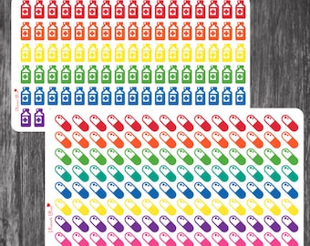 Medicine Pills Planner Stickers - Erin Condren, Kikki K, Filofax, Plum Paper, Limelife, Reminder, Medication Bottle, Prescription, Health