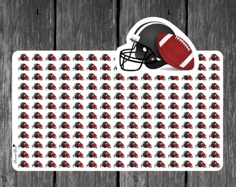 Mini Football and Helmet Planner Stickers - Erin Condren, Kikki K, Filofax, Plum Paper, Sports, Practice, Game, Reminder, Sport
