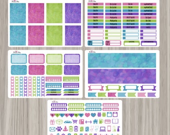 Pastel Weekly Kit Planner Stickers - Erin Condren Life Planner, ECLP