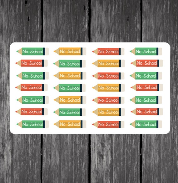 No School Stickers for Erin Condren Life Planner Calendar or Scrapbook SK-225 Kikki K Filofax Plum Paper Planner