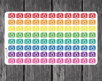 Camera Planner Stickers  - Erin Condren, Kikki K, Filofax, Plum Paper, Limelife, Photo, Photograph, Photography
