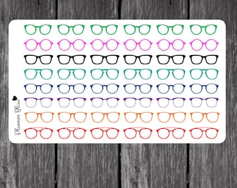 Glasses Planner Stickers - Erin Condren, Kikki K, Filofax, Plum Paper