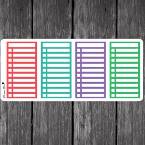 Sidebar Checklist Planner Stickers - Erin Condren, Kikki K, Filofax, Plum Paper, Happy Planner, ECLP,  Sidebar Stickers, Tracker, Daily