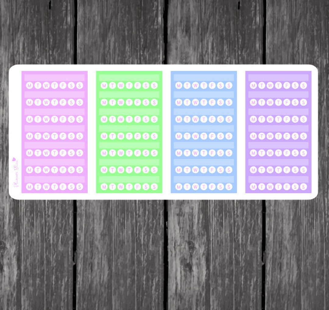 Habit Tracker Planner Stickers - Erin Condren, Kikki K, Filofax, Plum ...