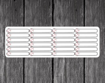 Baseball Practice Game Reminder Planner Stickers 24 Count - Erin Condren, Kikki K, Filofax, Plum Paper