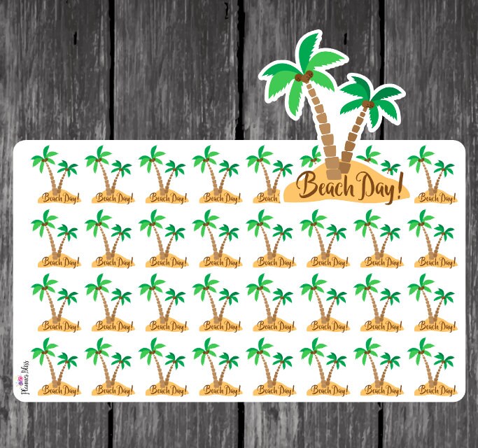 Beach Day Planner Stickers - Erin Condren, Kikki K, Filofax, Plum Paper ...
