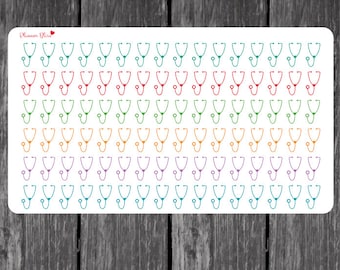 Stethoscope Planner Stickers - Erin Condren, Kikki K, Filofax, Plum Paper, Limelife, Nurse, Doctor, Medical, Health