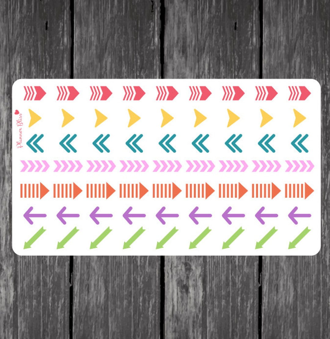 Arrow Planner Stickers - Erin Condren, Kikki K, Filofax, Plum Paper ...