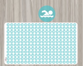 Mini Swimming Planner Stickers - Erin Condren, Kikki K, Filofax, Plum Paper, Limelife, Happy Planner, Lily, Swim, Lesson, Practice, Water