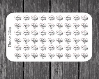 Date Night Planner Stickers - Erin Condren, Kikki K, Filofax, Plum Paper