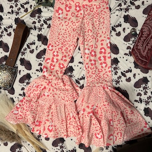 Bell Bottoms / Boho Flares / cheetah / pink