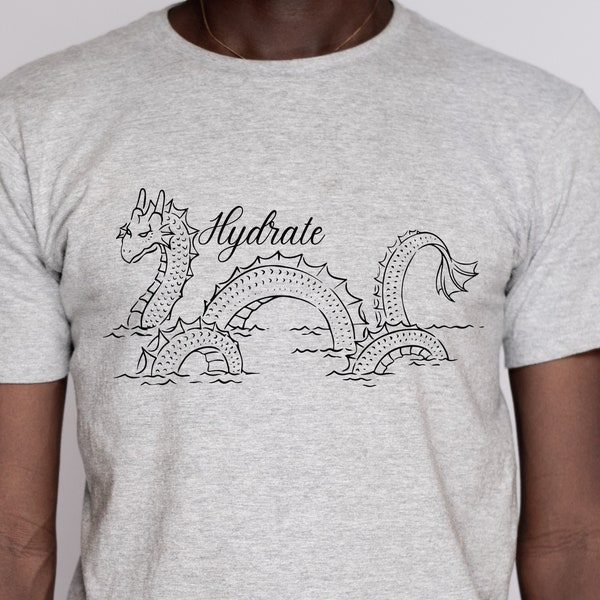 Stay Hydrated Workout Shirt Hydra Design Simple Asian Style Graphic Gym Lover Serpent Oversized Pump Cover Fun Mythical Hydration Mythology