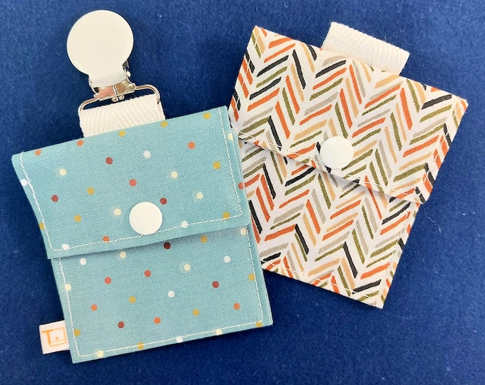 Tubie Pockets® Clips! Set of 2 Dots/Chevron NG and NJ Tube Moveable Storage Pockets