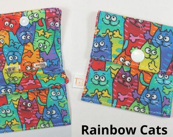 Tubie Pockets® Rainbow Cats Design NG and NJ Tube Moveable Storage Pocket