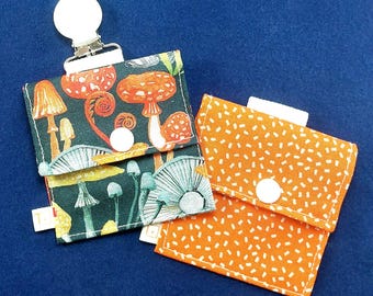 Tubie Pockets® Clips! Set of 2 Mushrooms/Spots NG and NJ Tube Moveable Storage Pockets