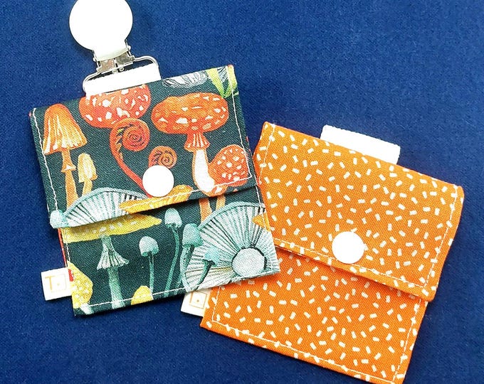 Tubie Pockets® Clips! Set of 2 Mushrooms/Spots NG and NJ Tube Moveable Storage Pockets