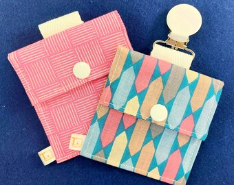 Tubie Pockets® Clips! Set of 2 Gems/Stripes NG and NJ Tube Moveable Storage Pockets