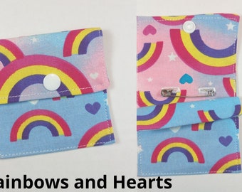 Tubie Pockets® Rainbows and Hearts Design NG and NJ Tube Moveable Storage Pocket