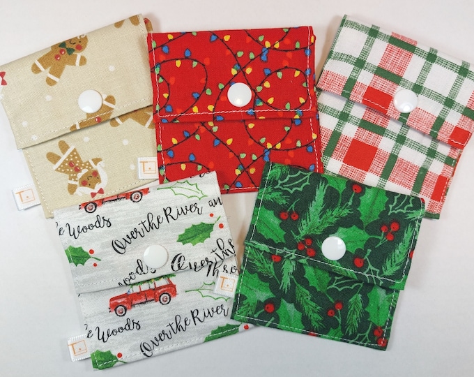 Tubie Pockets® Set of 5 Christmas NG and NJ Tube Moveable Storage Pockets