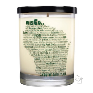 Wisconsin Lingo Soya Duftkerze - Kettle Moraine Forest Scent | WI Karte wiederverwendbares Kunstgeschenk