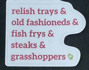 Supper Club Essentials Vinyl Sticker | Wisconsin Club | fish fry | WI funny foodie gift