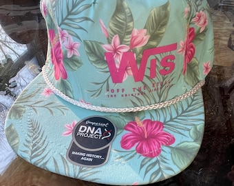 Wisconsin Floral Rope Cap | Hawaiian print WIS skate hat | WI gift