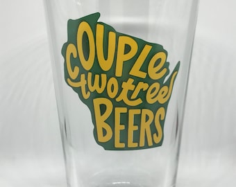 Couple Two Tree Beers Pint Glass