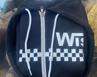 Wisconsin Checker Skate Hoodie | WIS twist full zip |  funny Wisco skater gift