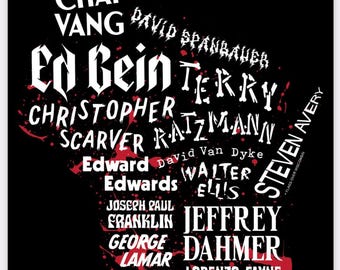 Wisconsin Serial Killers Vinyl Sticker | WI state map art | Wisco true crime print gift