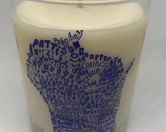 Wisconsin State Parks Scented Soy Candle | WI state park map |  Wisco natural reusable gift