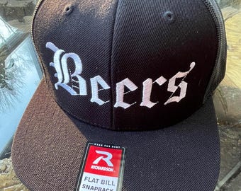 Beers Old English Snapback | Funny drinking hat | trucker mesh back gangster gift