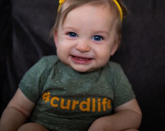 Curdlife baby onesie | cheese curd bodysuit | Wisconsin foodie gift