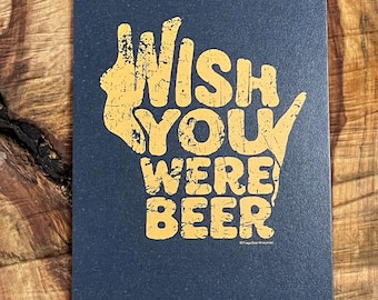 Wisconsin Wish You Were Beer Postcard | WI state map art | Wisco Pink Floyd beer print gift