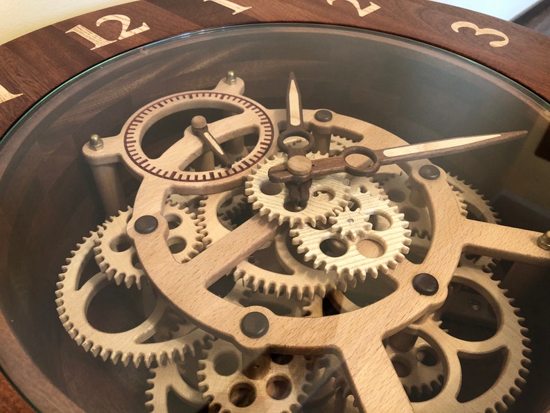 Coffee Table With Wooden Gears Clock Mahogany Table Steampunk Coffee