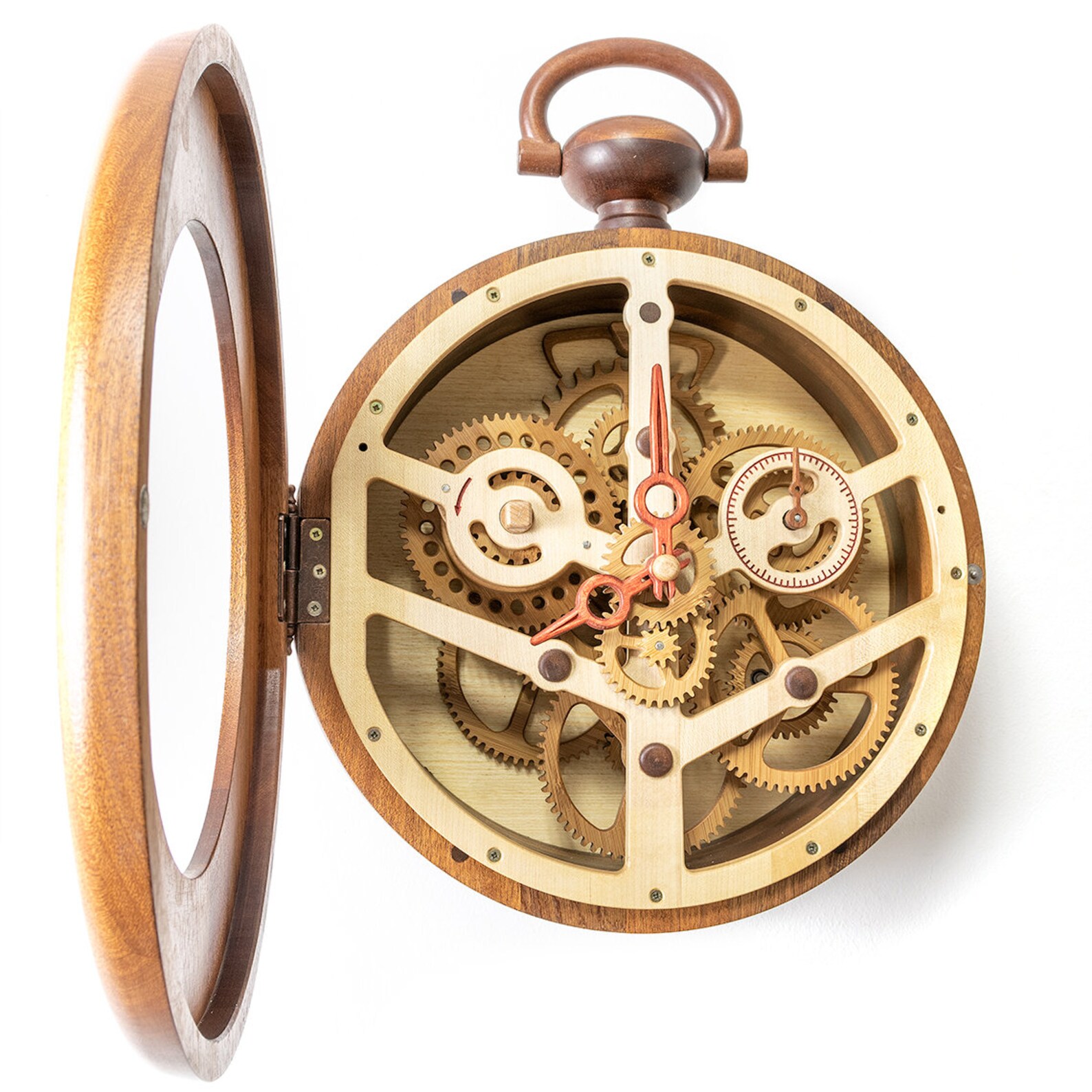 Vintage Stone Weighted Clock Wood Gear - f4sd342