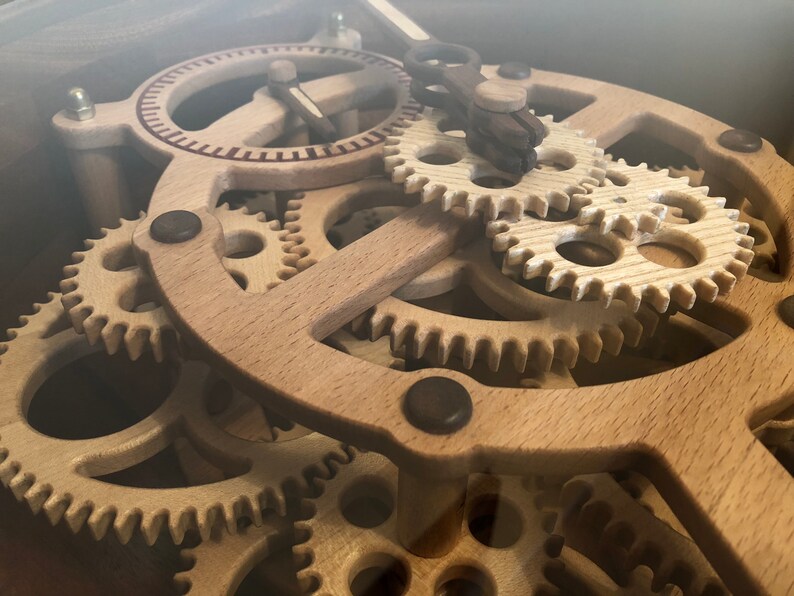 Coffee Table With Wooden Gears Clock Mahogany Table Steampunk Coffee