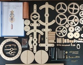 Wooden Wall Clock Cronos Kit DIY Project Kit Steampunk Pendulum Clock Gears Clock Husband Gift Dad Gift 3D Puzzle