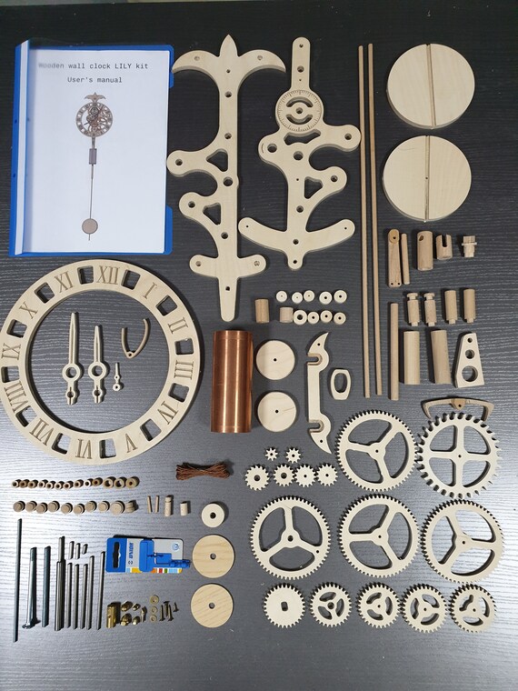 Wooden Wall Clock LILY Kit DIY Project. 