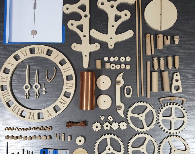 Wooden Wall Clock LILY Kit DIY Project Kit Pendulum Steampunk Clock