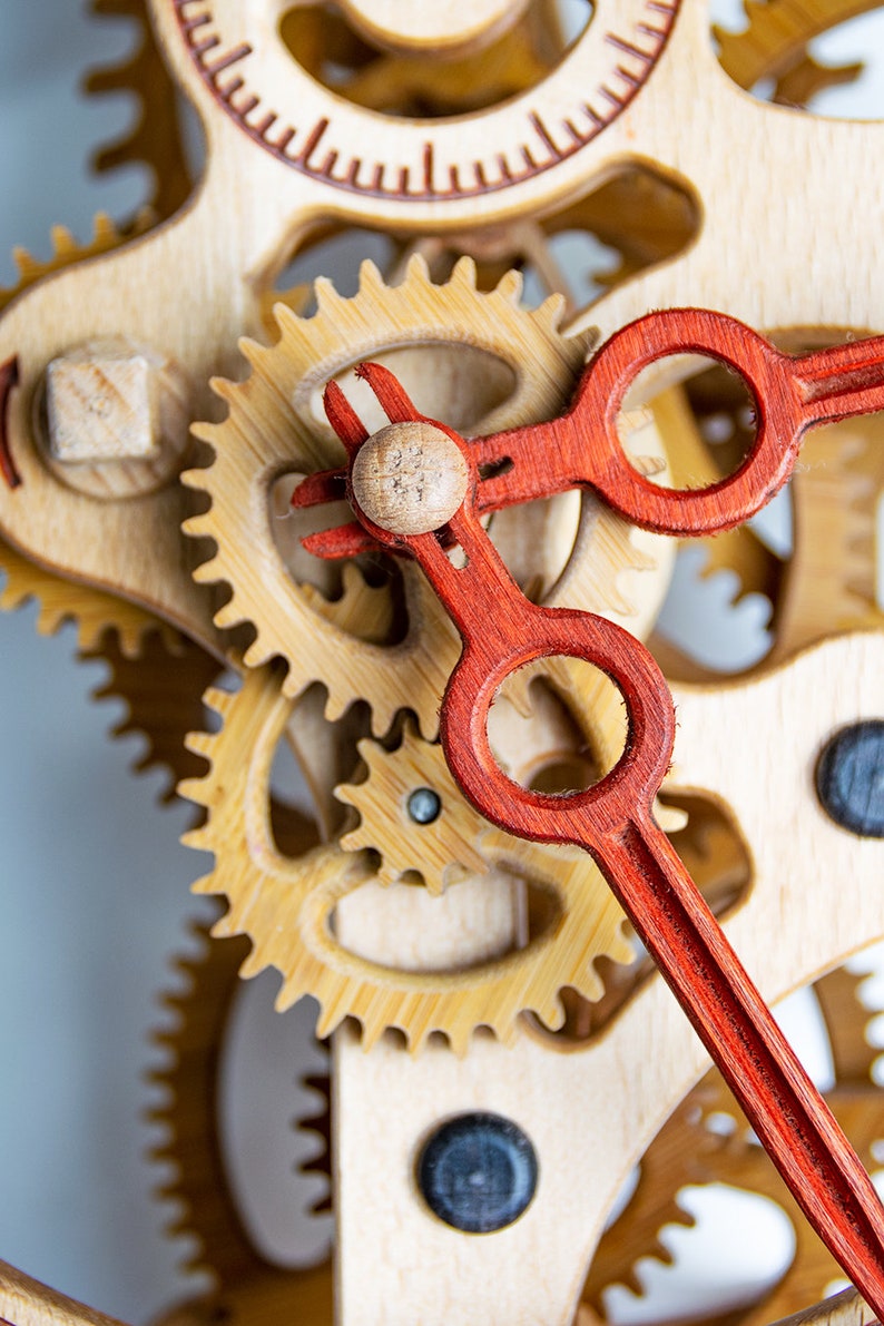 Wooden Wall Clock Lily Steampunk Pendulum Clock Wooden Etsy