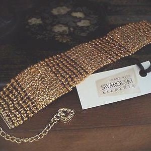 Amber Topaz Crystal Bracelet Made with Swarovski Elements