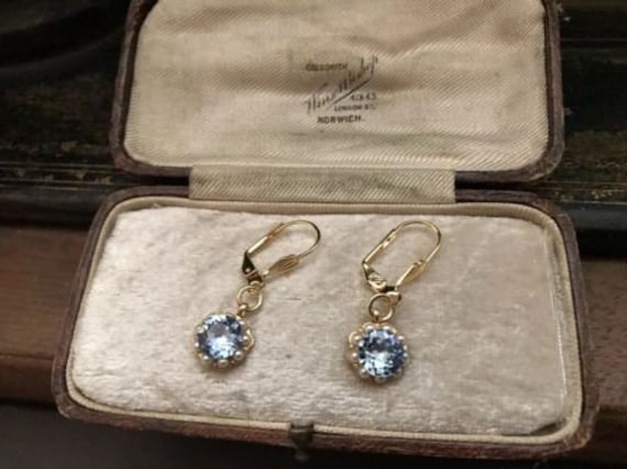 Vintage Light Sapphire Blue Crystal ,Pearl Drop P… - image 3