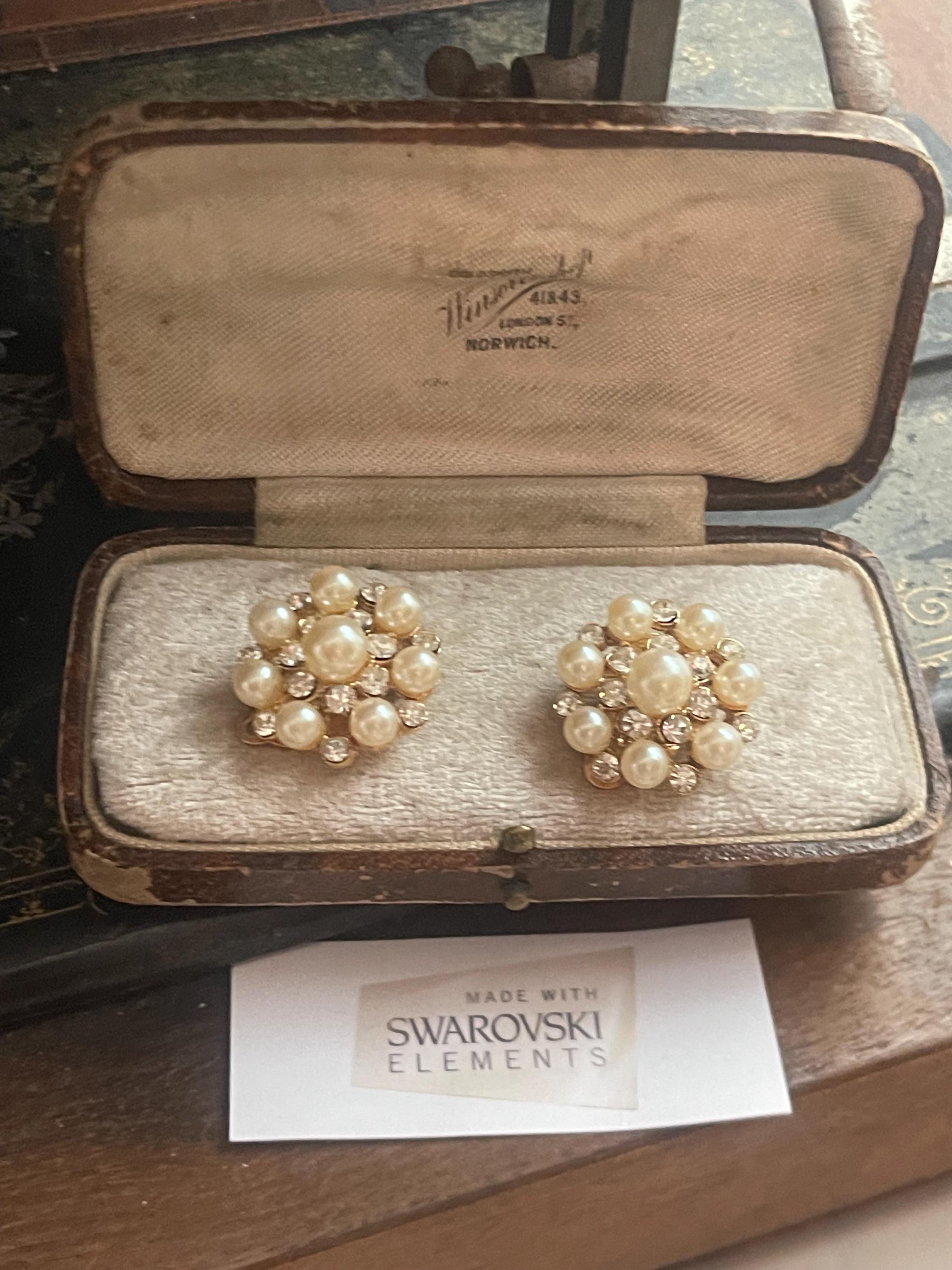 素晴らしいヴィンテージ ジュエリー、大きなパールとクリスタルの