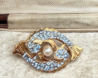 Broche Argenté Art Déco – Rectangle Baguette Strass Blanc, Style Vintage